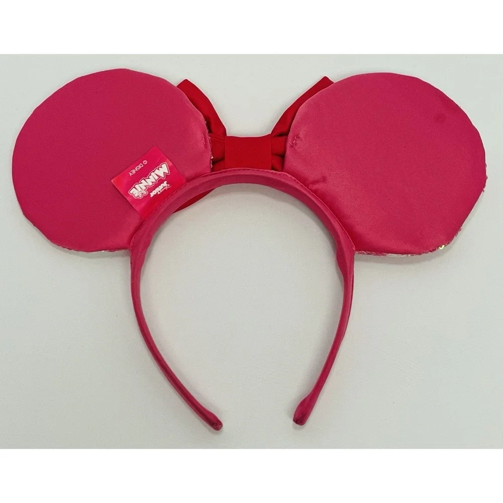 Disney‎ Junior Disguise Minnie Mouse Pink Sequin Polka Dot Headband Ears